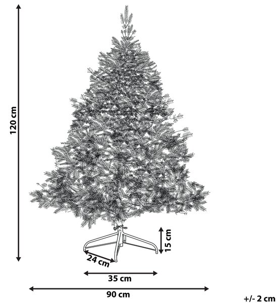 Zasněžený umělý vánoční stromeček TOMICHI 120 cm Bílá