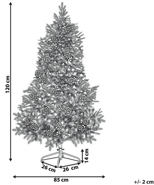 Umělý vánoční stromeček LED PALOMAR 120 cm Tmavě zelená