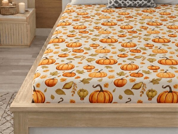 Prostěradlo z mikrovlákna AUTUMN PUMPKINS barevné 90x200 cm
