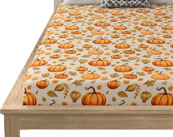 Prostěradlo z mikrovlákna AUTUMN PUMPKINS barevné 90x200 cm