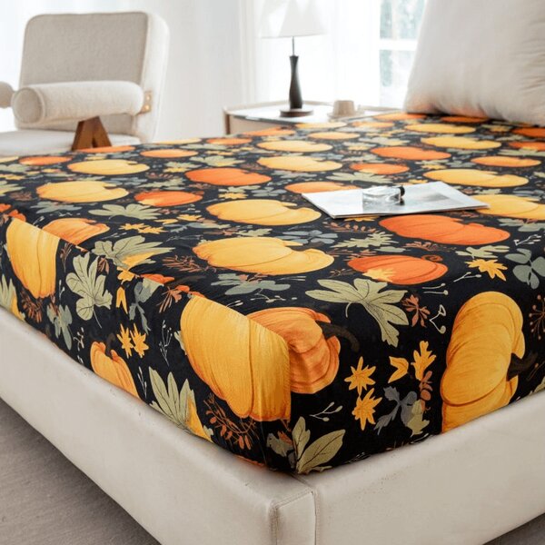 Prostěradlo z mikrovlákna ORANGE PUMPKINS barevné 90x200 cm