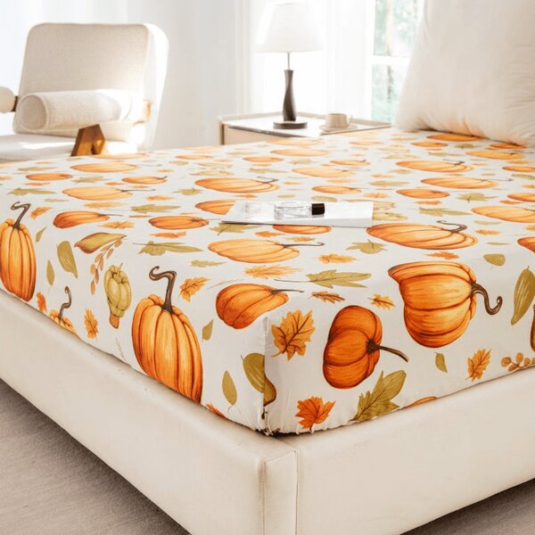 Prostěradlo z mikrovlákna AUTUMN PUMPKINS barevné 90x200 cm
