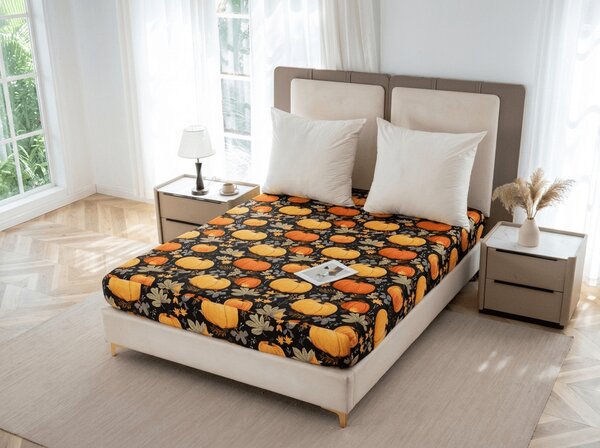Prostěradlo z mikrovlákna ORANGE PUMPKINS barevné 90x200 cm