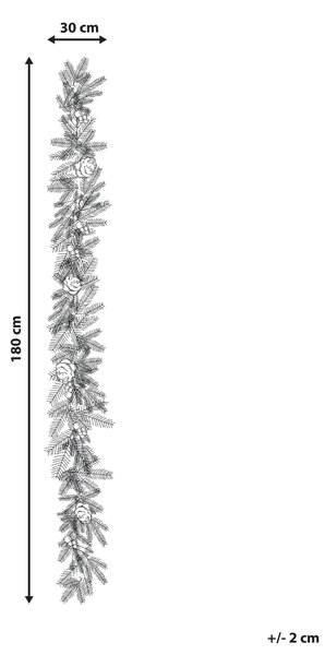 Zasněžená vánoční girlanda LED WHITEHORN 180 cm Bílá