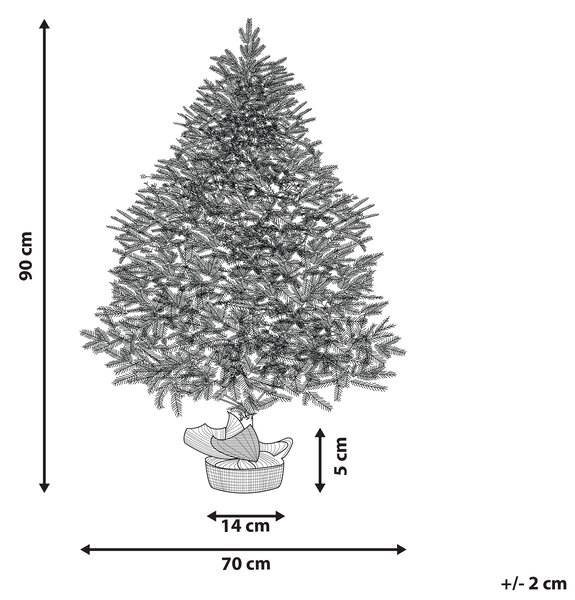 Zasněžený umělý vánoční stromeček RINGROSE 90 cm Zelená