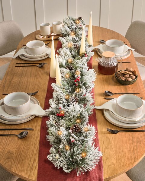 Zasněžená vánoční girlanda LED WHITEHORN 180 cm Bílá