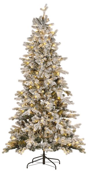 Zasněžený umělý vánoční stromeček LED TATLOW 210 cm Zelená