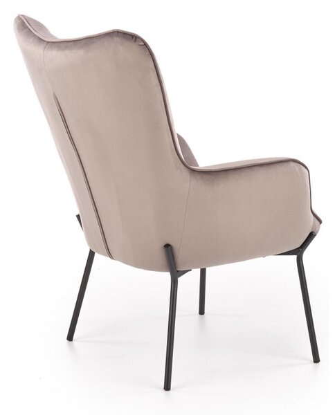Designové křeslo CASTEL — kov, látka, černá / šedá