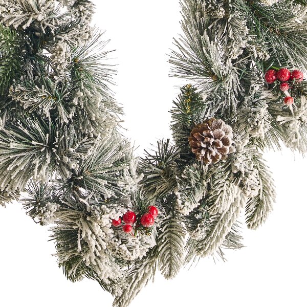 Zasněžená vánoční girlanda LED WHITEHORN 180 cm Bílá