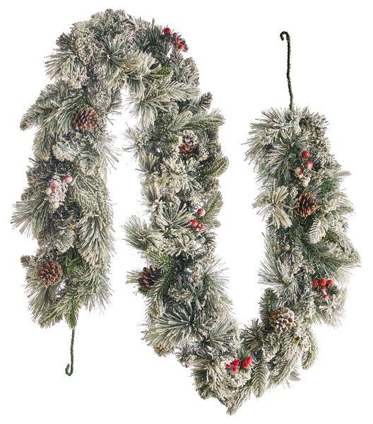 Zasněžená vánoční girlanda LED WHITEHORN 180 cm Bílá