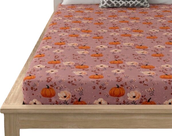 Prostěradlo z mikrovlákna PUMPKINS ROSAVIE starorůžové 90x200 cm