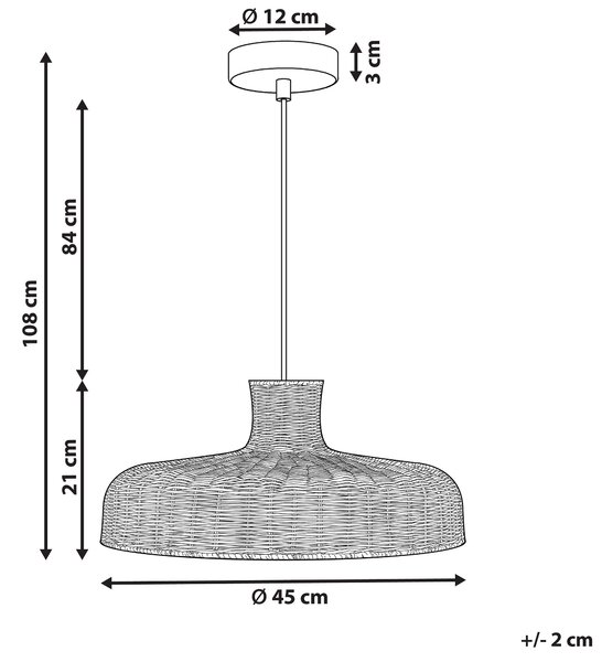 Závěsná lampa TAMARIN Ratan Přírodní