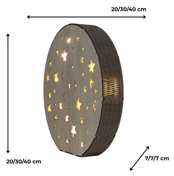 Dřevěná LED stolní lampa Hvězdy | MOVE: HDF - Ořech 20 cm 4791-115218 LED0613
