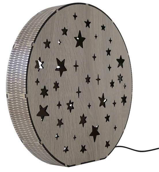 Dřevěná LED stolní lampa Hvězdy | MOVE: HDF - Ořech 20 cm 4791-115218 LED0613