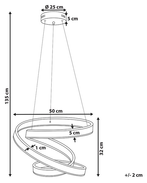 LED závěsná lampa WANLI Kov Zlatá
