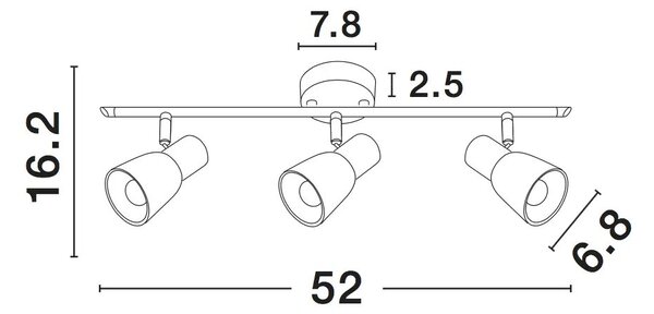 Designové bodové svítidlo Publico 52 bílé – Šedá