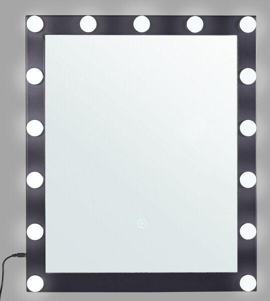 LED koupelnové zrcadlo ODENAS 50 cm 60 cm Černá
