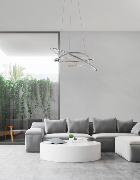 LED lustr Livorno 60 Chrome – Šedá