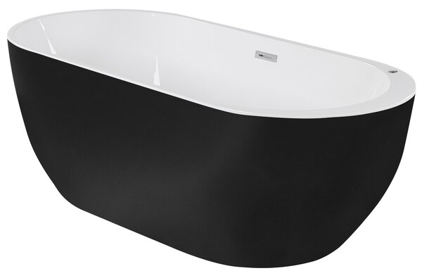 Volně stojící vířivka s LED osvětlením NEVIS 170 x 80 cm Černá