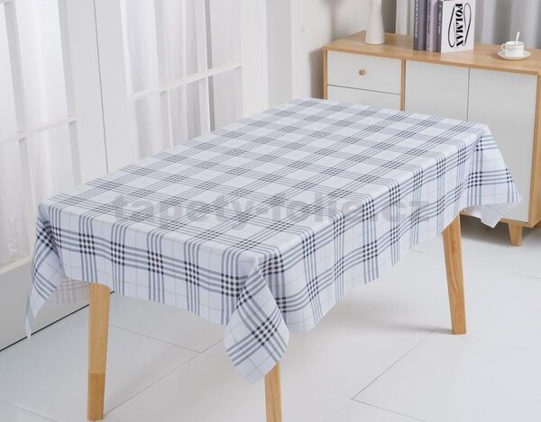 Ubrus PVC 3581352, metráž, šířka 140 cm, káro modré, IMPOL TRADE
