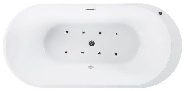Volně stojící vířivka s LED osvětlením NEVIS 170 x 80 cm Černá
