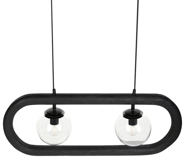 Závěsná lampa AYENSU Mangové dřevo Černá