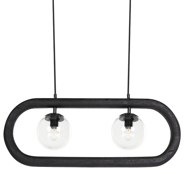 Závěsná lampa AYENSU Mangové dřevo Černá