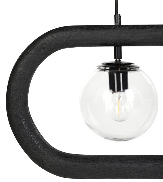 Závěsná lampa AYENSU Mangové dřevo Černá