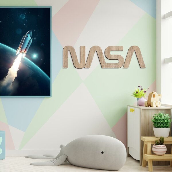 DUBLEZ | Nalepovací logo ze dřeva - NASA | Obraz