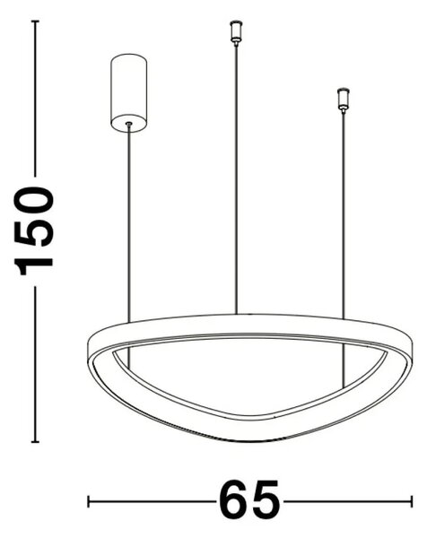 LED lustr Esteva 65 černé – Černá