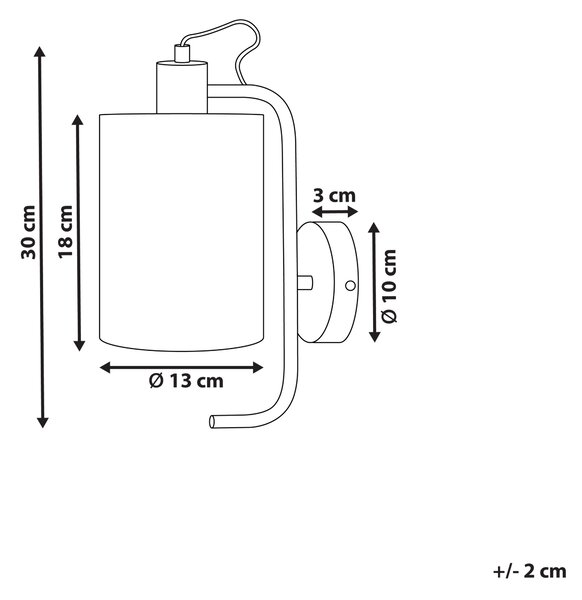 Nástěnná lampa LIBERIA Měděná Kov