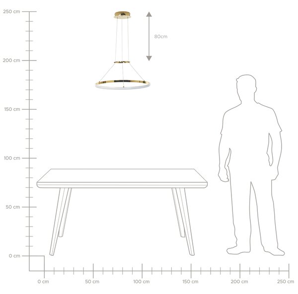 LED závěsná lampa TANO Kov Zlatá