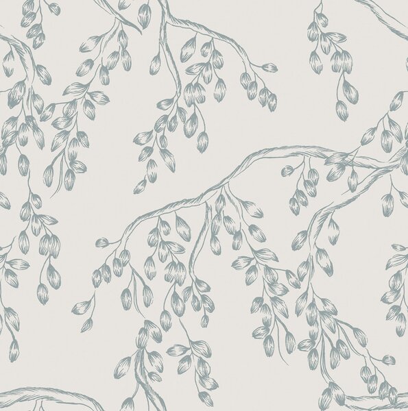 Vliesová tapeta na zeď, bílo-modrá, větvičky, 140334, Laura Ashley 4