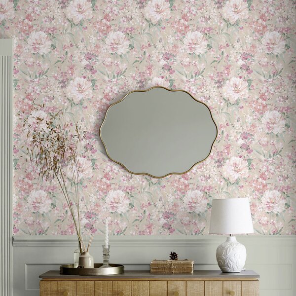 Vliesová tapeta na zeď růžová, bílá, květinový vzor, 140329, Laura Ashley 4