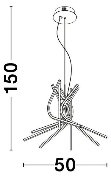 LED lustr Narvi 50 černé – Černá