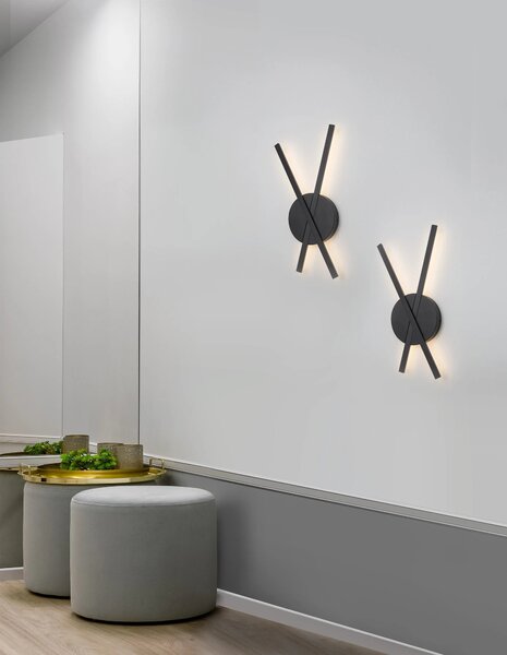 LED nástěnné svítidlo Reslin 24.5 černé – Černá