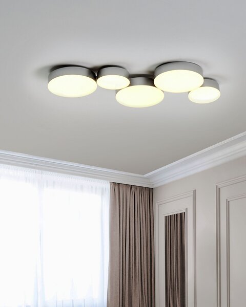 LED stropní lampa LUGA Kov Stříbrná