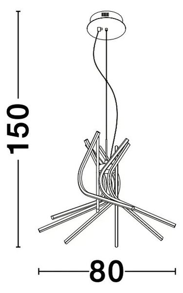 LED lustr Narvi 80 černé – Černá