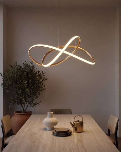 LED závěsná lampa TUMEN Kov Zlatá