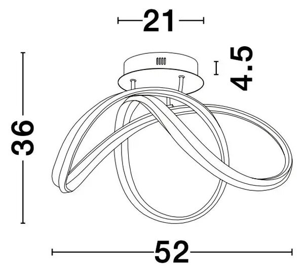 Stropní svítidlo LED se stmíváním Truno 52 černé – Černá