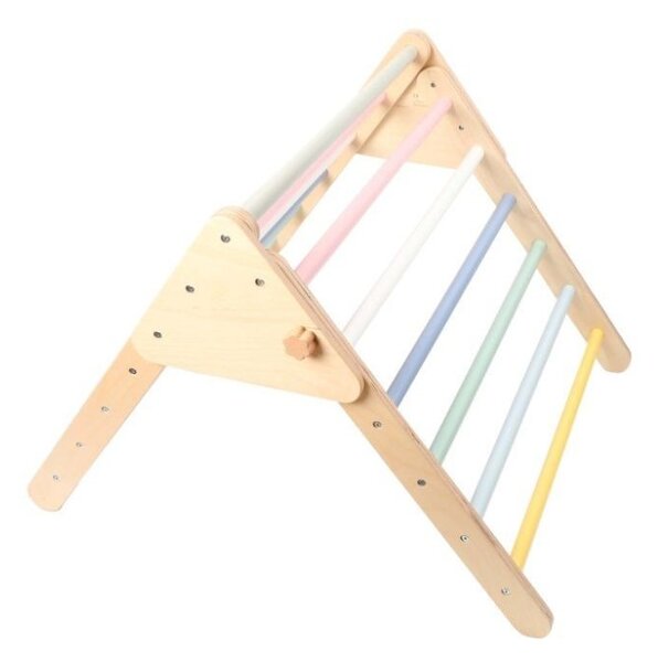 Dřevěný Piklerové trojúhelník MONTY, 59 cm, s Montessori deskou, vícebarevný ELIS design