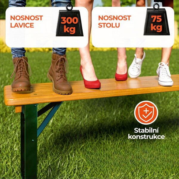 Pivní set KLASIK, 170cm, přírodní hnědá Casaria