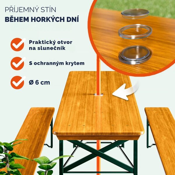 Pivní set KLASIK, 170cm, přírodní hnědá Casaria