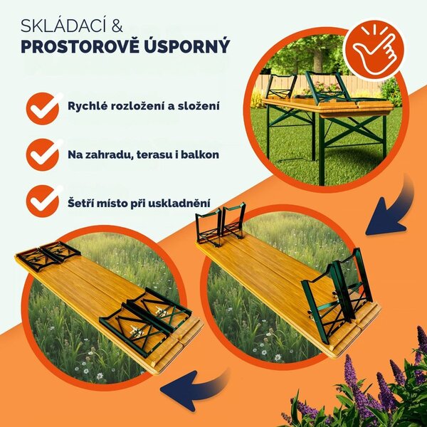 Pivní set KLASIK, 170cm, přírodní hnědá Casaria