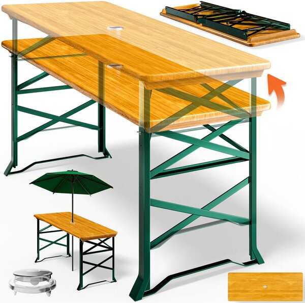 Pivní set KLASIK, 170cm, přírodní hnědá Casaria