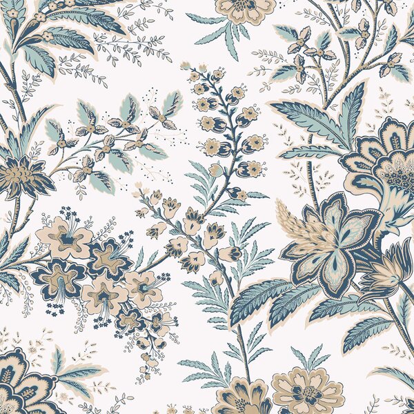 Vliesová tapeta na zeď, bílá, béžová, květiny, 130098, Laura Ashley 4
