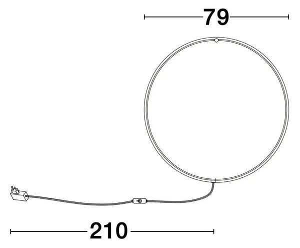 LED nástěnné svítidlo Ring 28W 79 zlaté – Černá