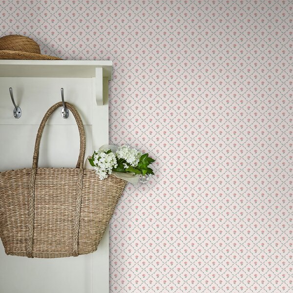 Vliesová tapeta na zeď, červená, zelená, růžičky, 122766, Laura Ashley 4