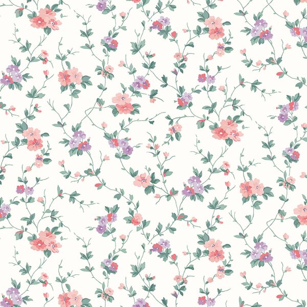 Vliesová tapeta na zeď, zelená, fialová, květy, 122765, Laura Ashley 4