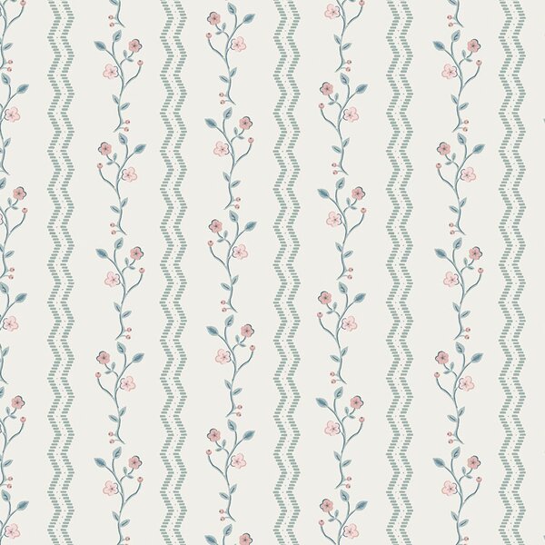 Vliesová tapeta na zeď, růžová, modrá, květy, 122748, Laura Ashley 4